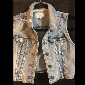 Distressed denim jacket